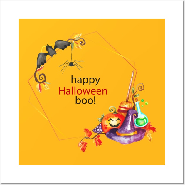 Happy Halloween Boo Wall Art by Mako Design 